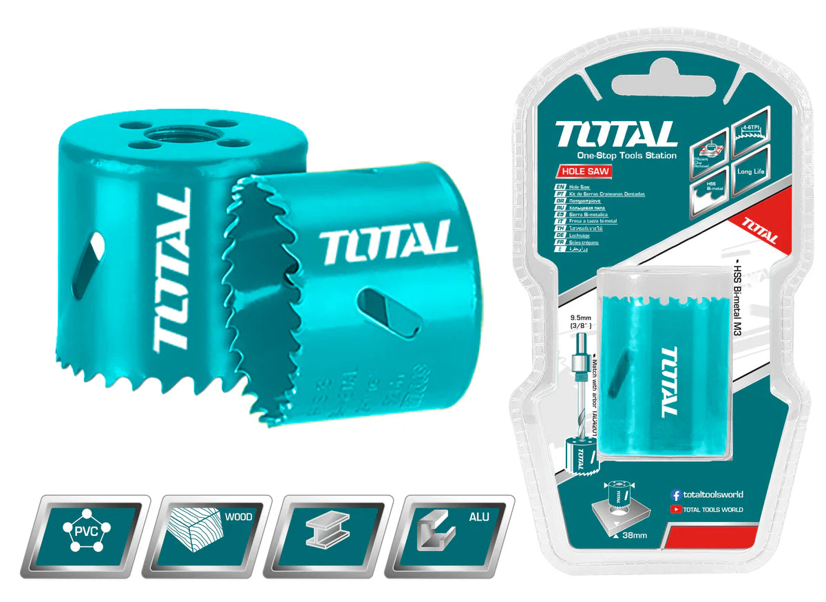 TOTAL TAC410221 22mm Bi-Metal Hole Saw for Metal and Wood Total
